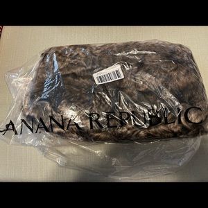 Banana Republic fur clutch neutral